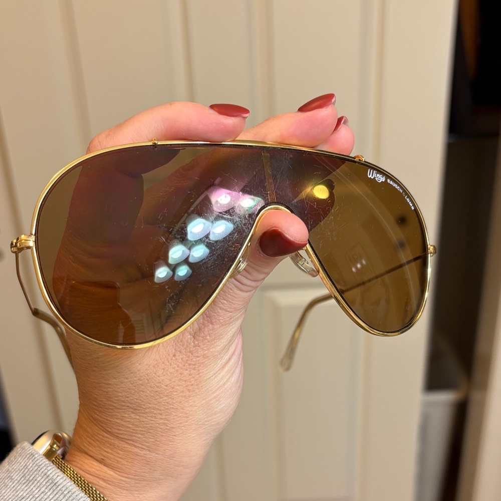Ray-Ban Gold Frame Sunglasses with Brown Lenses - Picture 5 of 5